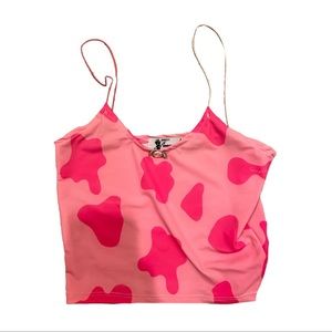 omighty Pink Cow Print Tank Top
